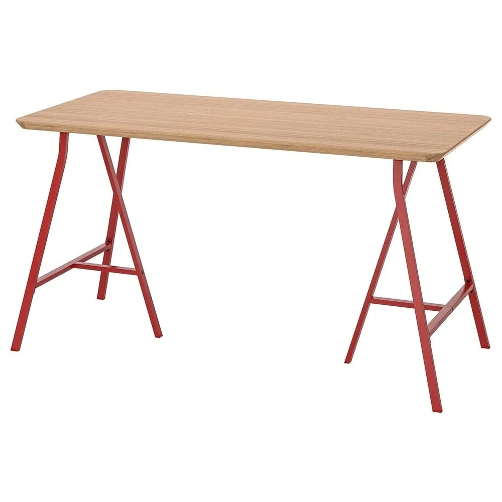 Set of 2‎ IKEA LERBERG Trestle Hilver Table Legs Only Red Steel 504.736.38